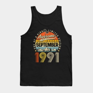 Awesome Since September 1991 Vintage 32nd Birthday Tank Top